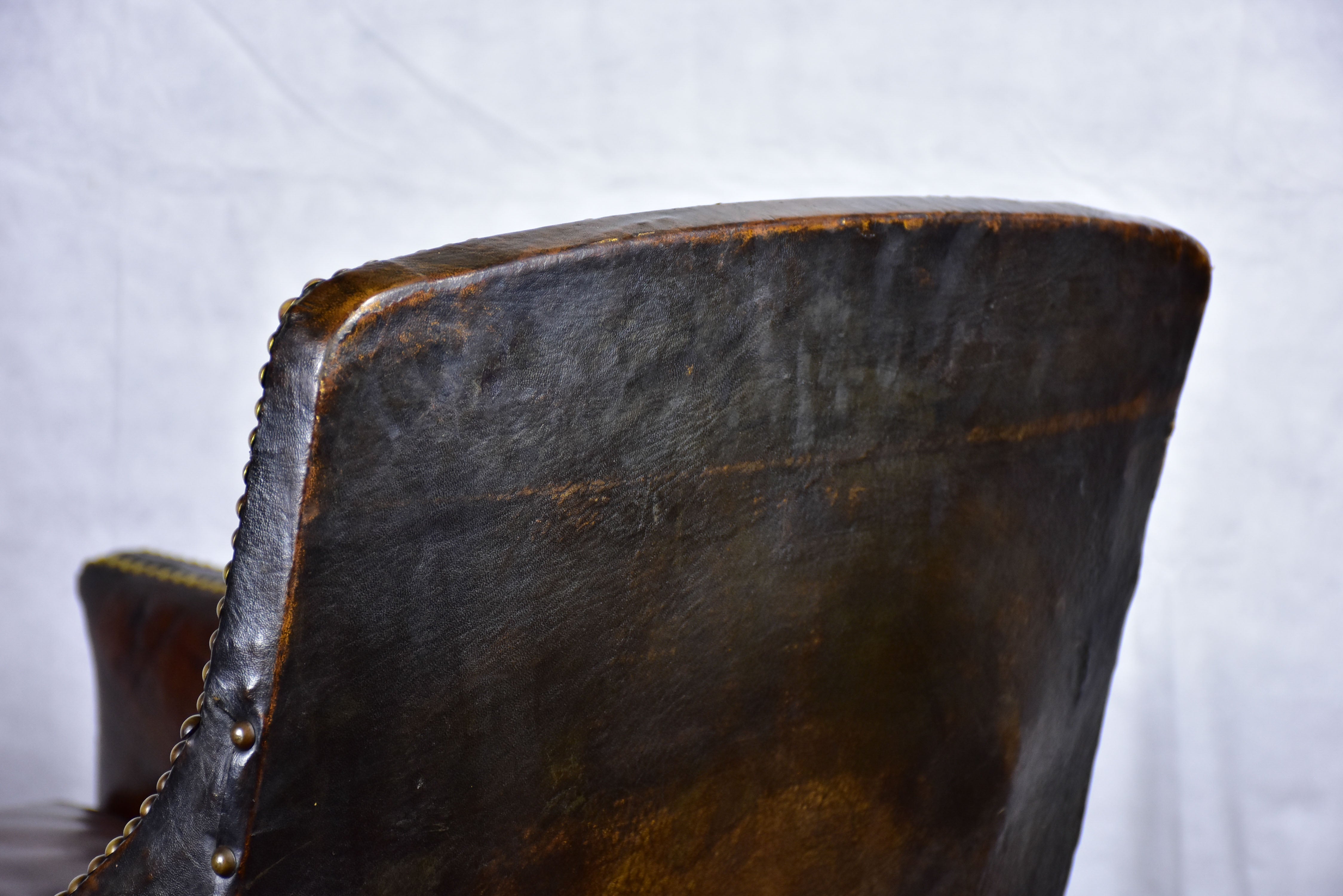 Vintage French leather club chair