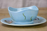 Hand painted seafood 12 plate service Pornic (Britanny) - 1960's
