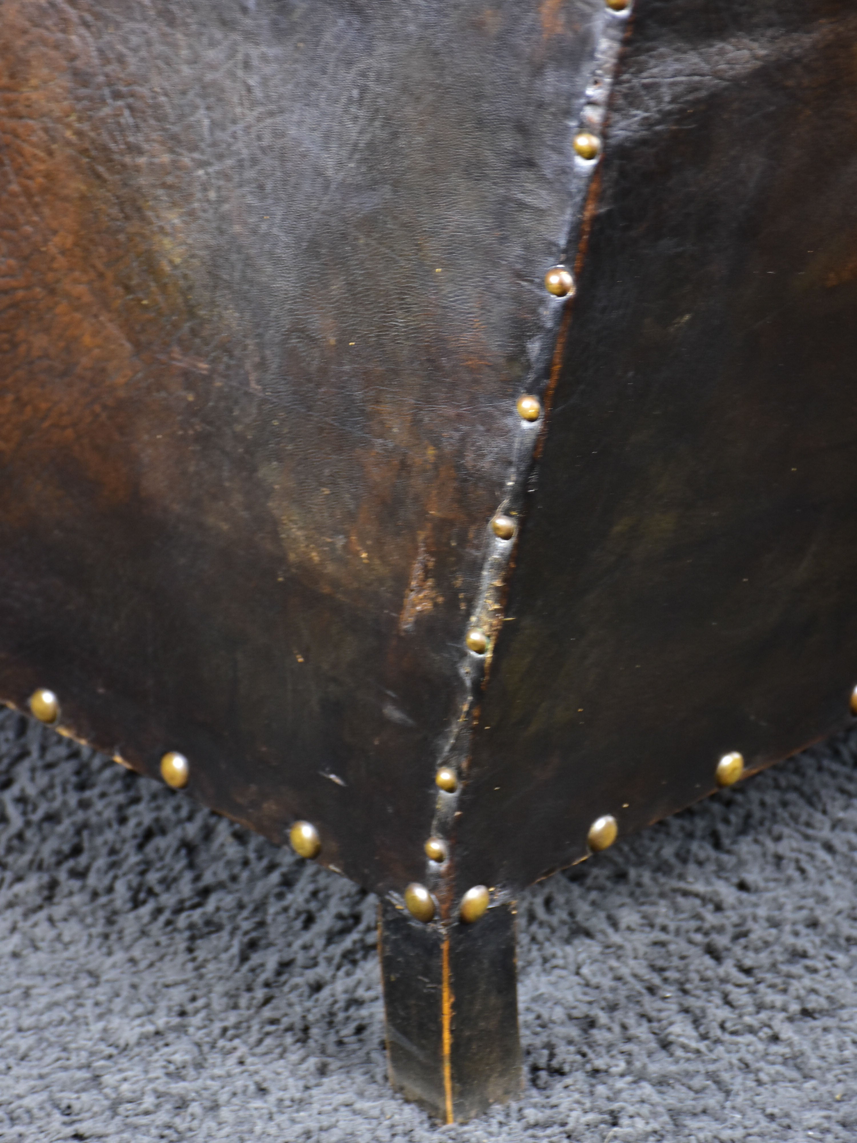 Vintage French leather club chair