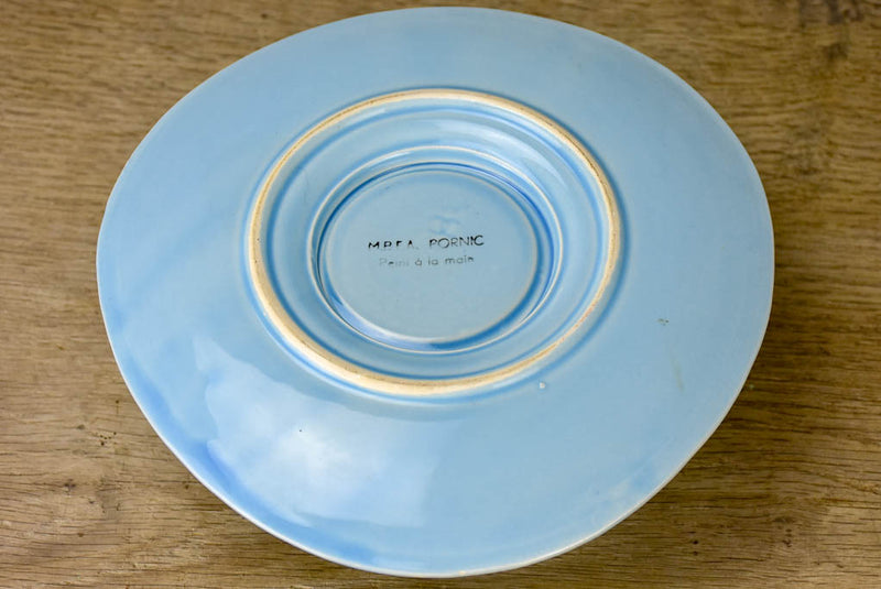 Hand painted seafood 12 plate service Pornic (Britanny) - 1960's