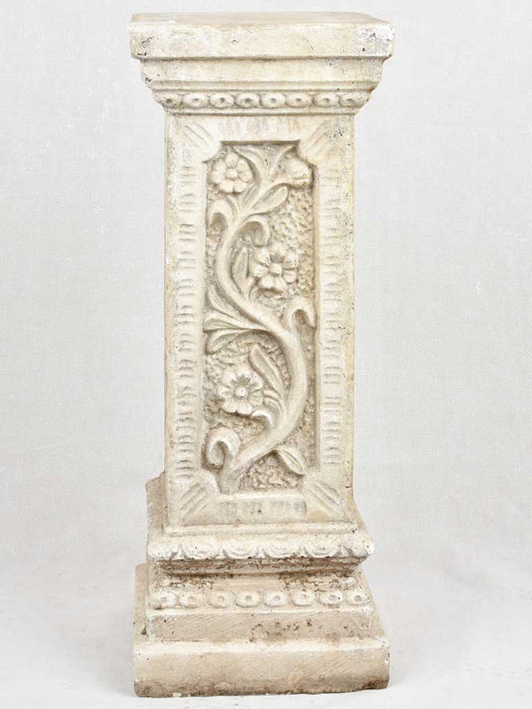 Vintage Square pedestal column - Flowers 26¾"