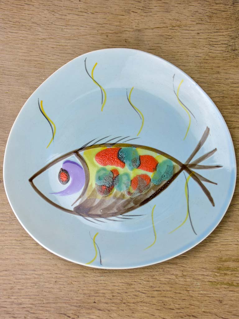 Hand painted seafood 12 plate service Pornic (Britanny) - 1960's