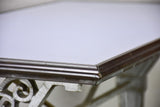 Art Deco rectangular bistro table with opaline glass top