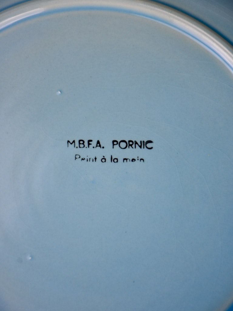 Hand painted seafood 12 plate service Pornic (Britanny) - 1960's