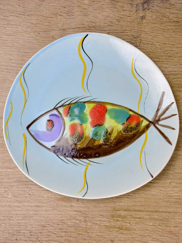Hand painted seafood 12 plate service Pornic (Britanny) - 1960's