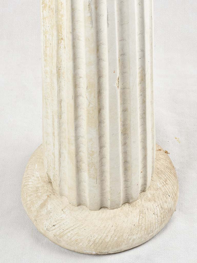 Patina-consistent aged stone column pedestal