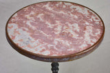 Pretty red marble and cast iron bistro table from the early 20th century