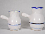Two white and blue striped pots from Sète - 19th century