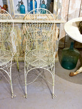 Pair of English wirework garden chairs