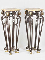 Pair of Art Deco wrought iron pedestals 41¼"