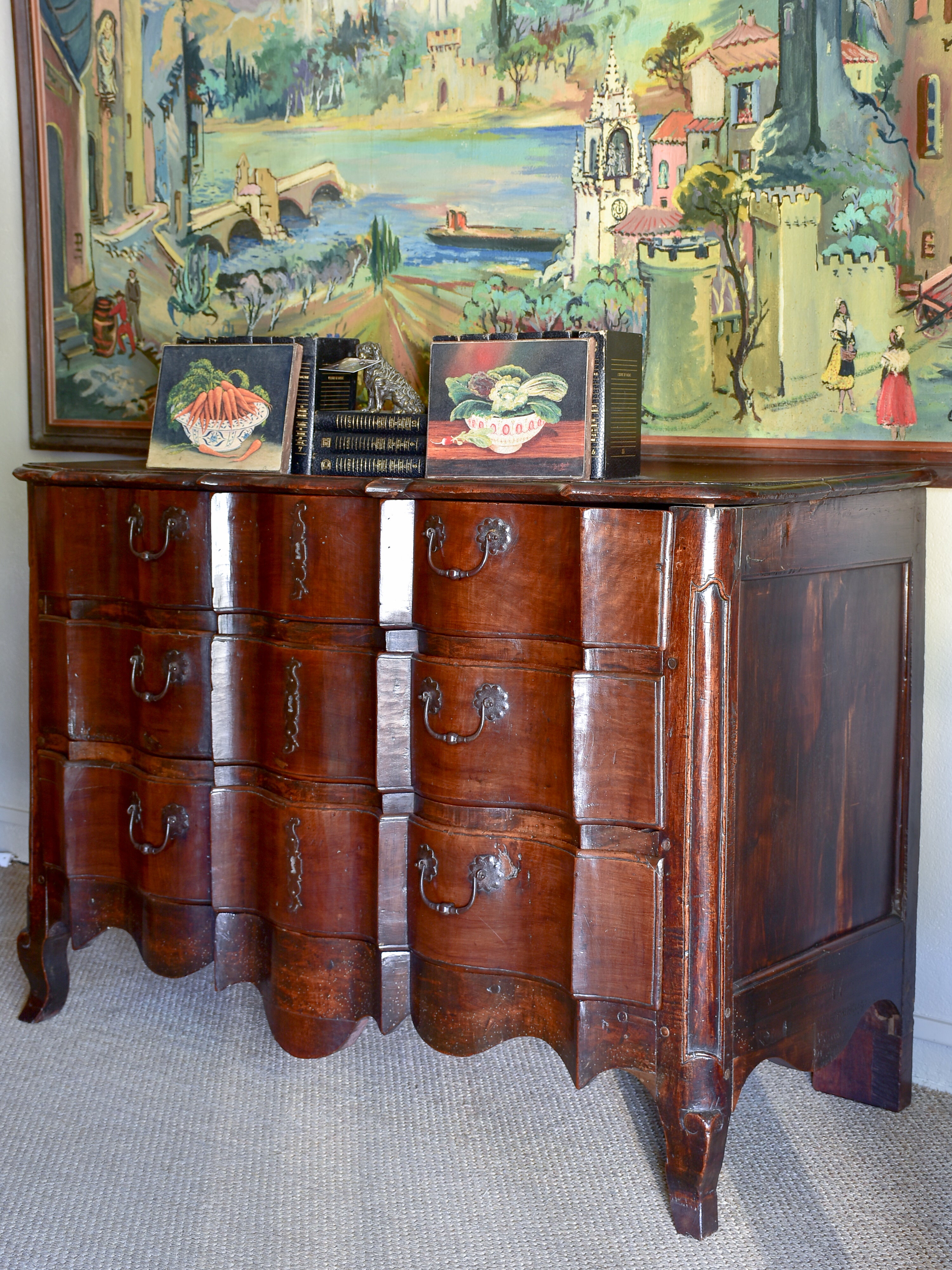 Early 18th century Louis XV double arbalete commode