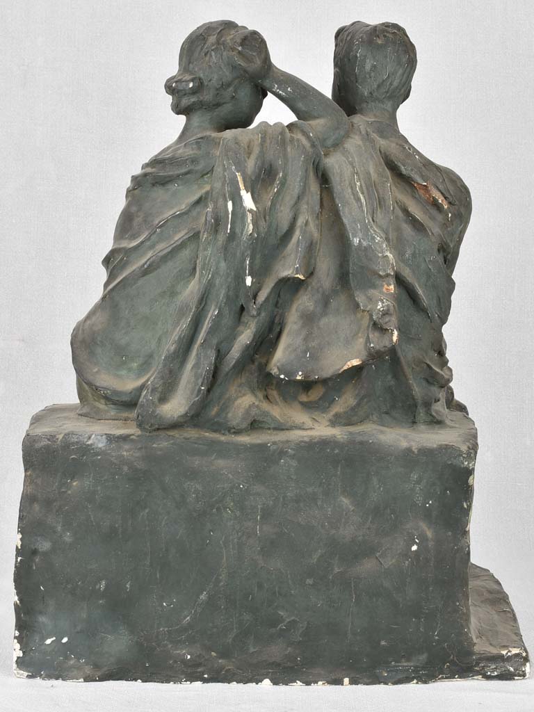 Distressed 1907 Romantic Plaster Statue