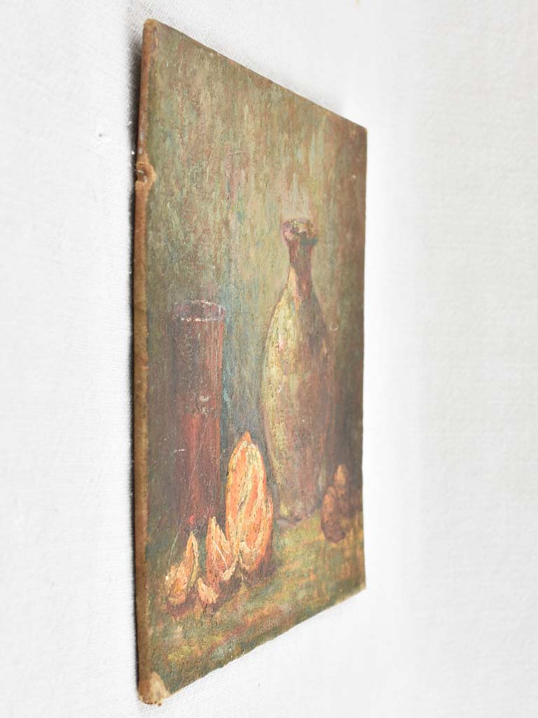 Small early 20th century still life painting with orange - 8¼" x 10¼"