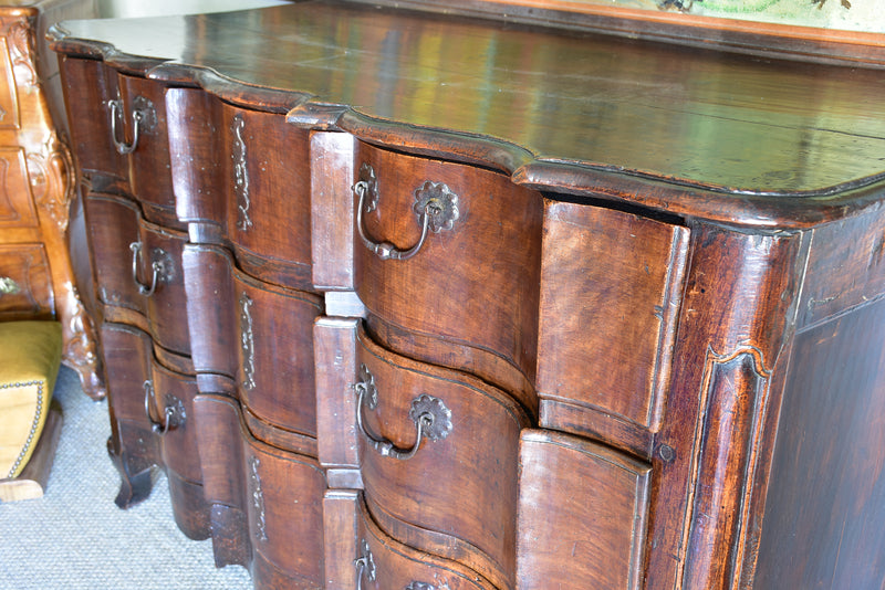 Early 18th century Louis XV double arbalete commode