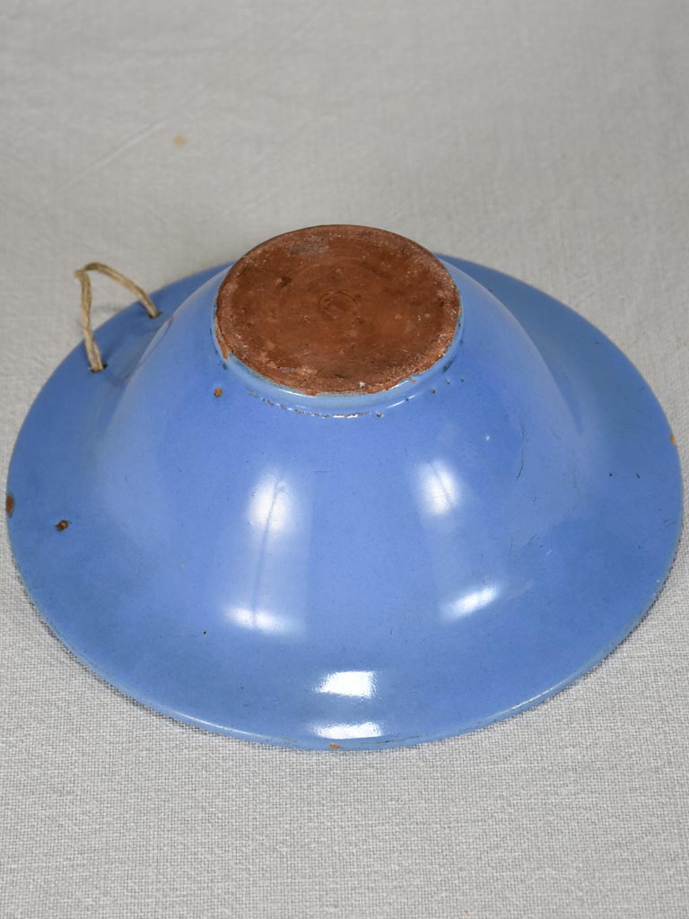 Late 19th-century periwinkle blue bowl from Sète 8¼"