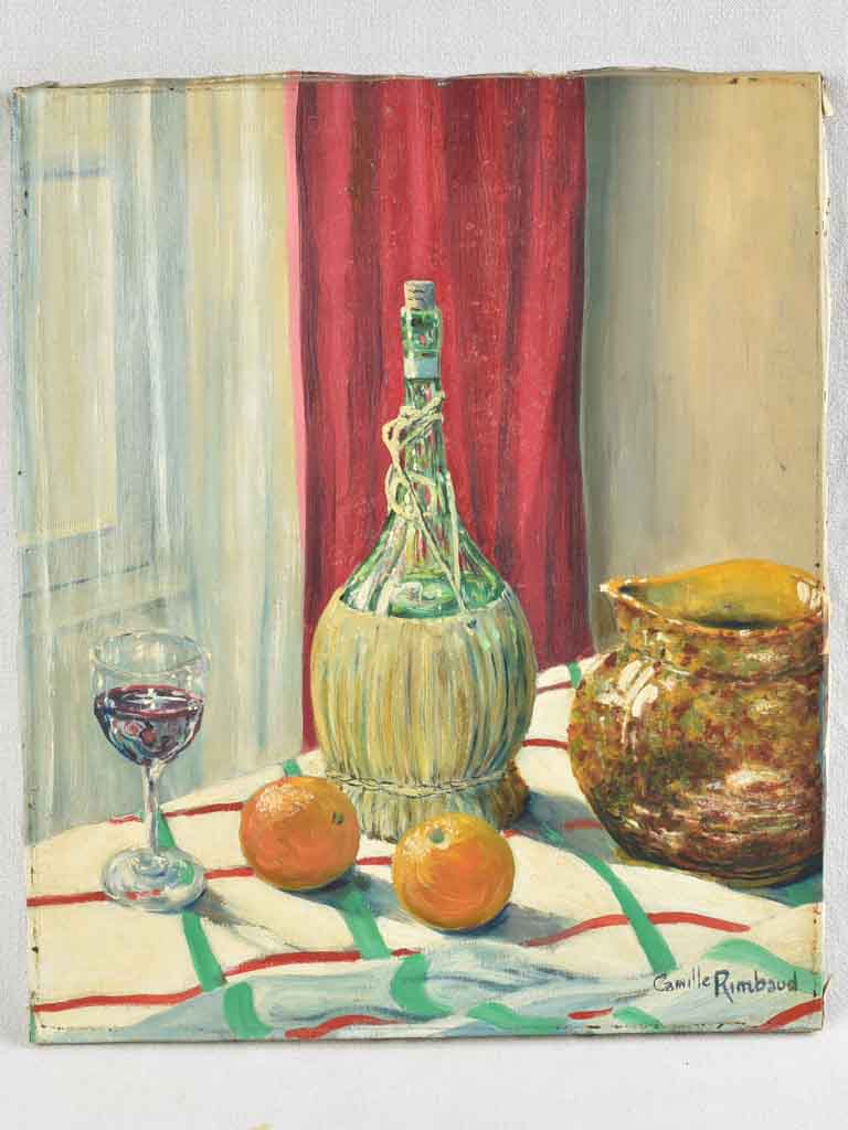 Vintage Still life painting - Signed Camille Rimbault 21¾" x 18½"