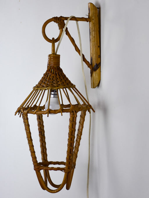 Charming vintage wicker four-sided lantern