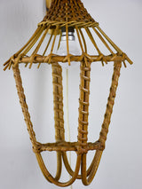 Antique French wicker and bamboo sconce