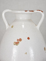 Large water pitcher with crackled white glaze - 1950s 11¾"