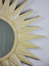 Mid century French sunburst mirror with painted frame 30¾"