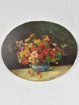 Vintage oval still life - summer bouquet - Signed ‘A.Arche’ - 15¾" x 19¾"