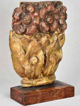 Antique gilt-finished carved wood bouquet