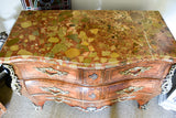 Antique Louis XV style commode with marquetry and marble top