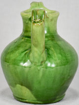 Petite water pitcher with green glaze from the 1950s 7"