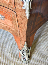 Antique Louis XV style commode with marquetry and marble top