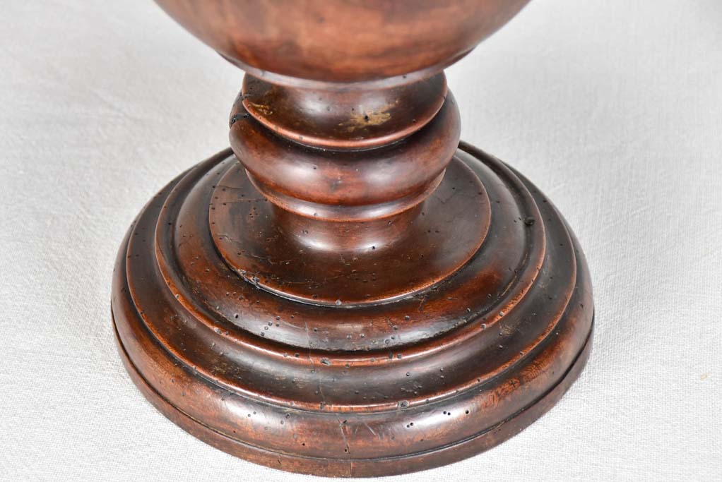 Early-19th-century turned wood ornamental vase 13¾"