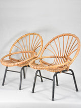 Pair of 1960s Esquerré basket children's armchairs