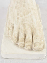 Detailed foot sculpture in plaster