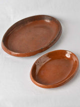 Antique earthenware oval oven dishes