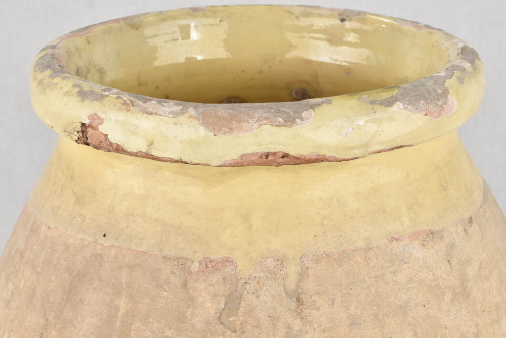 Small 19th century Biot jar with yellow glaze 20½"