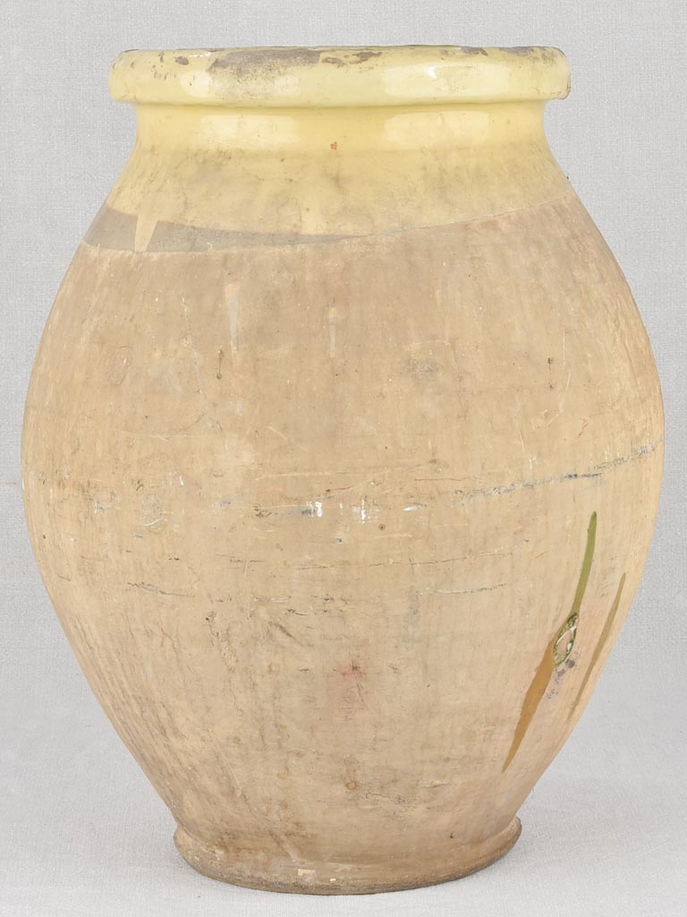 Small 19th century Biot jar with yellow glaze 20½"