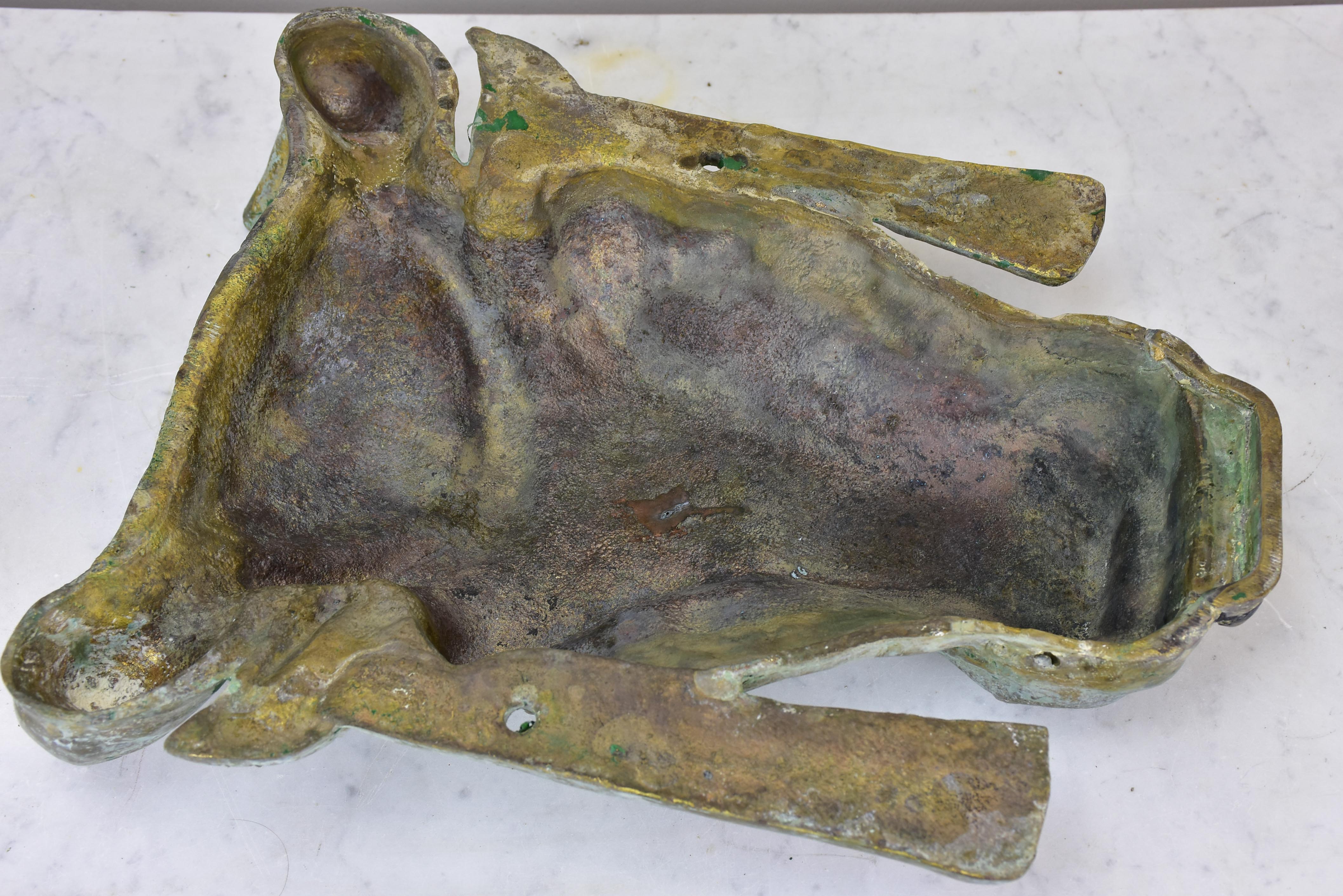 Antique French bull's head from a butcher shop