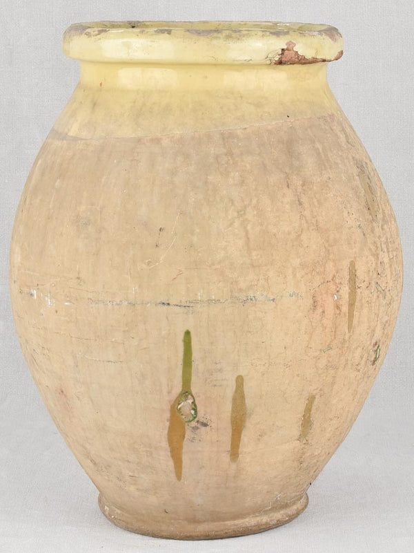 Small 19th century Biot jar with yellow glaze 20½"