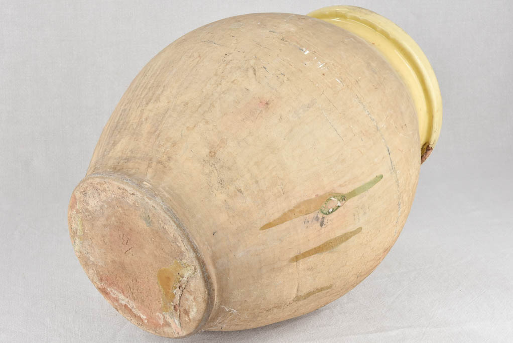 Small 19th century Biot jar with yellow glaze 20½"