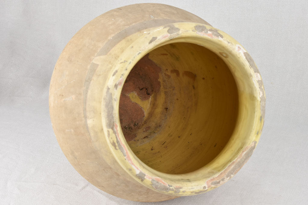 Small 19th century Biot jar with yellow glaze 20½"