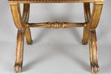 Napoleon III curule stool with cross-stitch upholstery