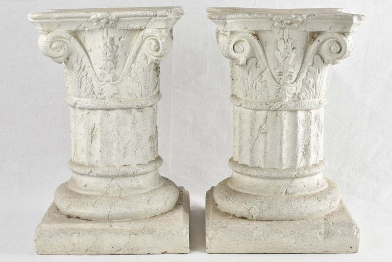 Pair of vintage column pedestals