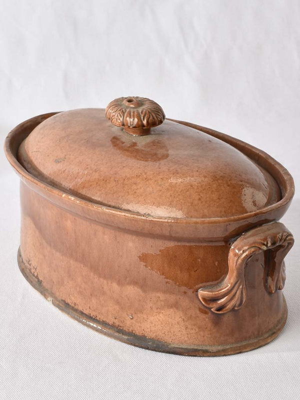 3 x 19th century lidded oven dishes - terrines