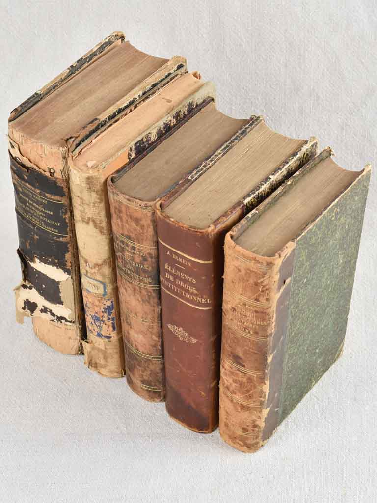 Antique Weathered French Law Texts Collection