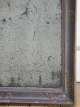 Early 18th Century French mirror with painted frame and heavily timeworn mirror 15¼" x 18½"