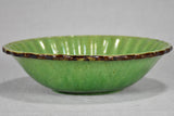 Antique French bowl from Dieulefit with green glaze 9"