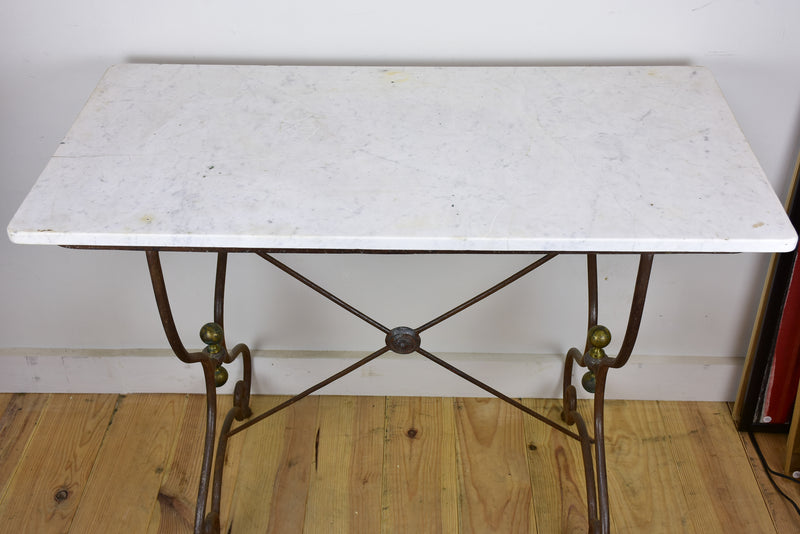 Rectangular French marble bistro table