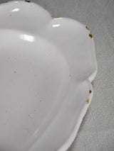 Antique French earthenware platter with scalloped edge 15¾"