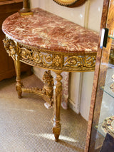 Antique Louis XVI console table with marble top