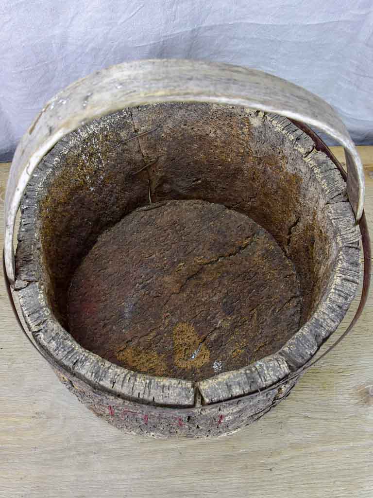 Primitive agricultural harvest basket made from cork (for collecting mushrooms, eggs) 17¾"
