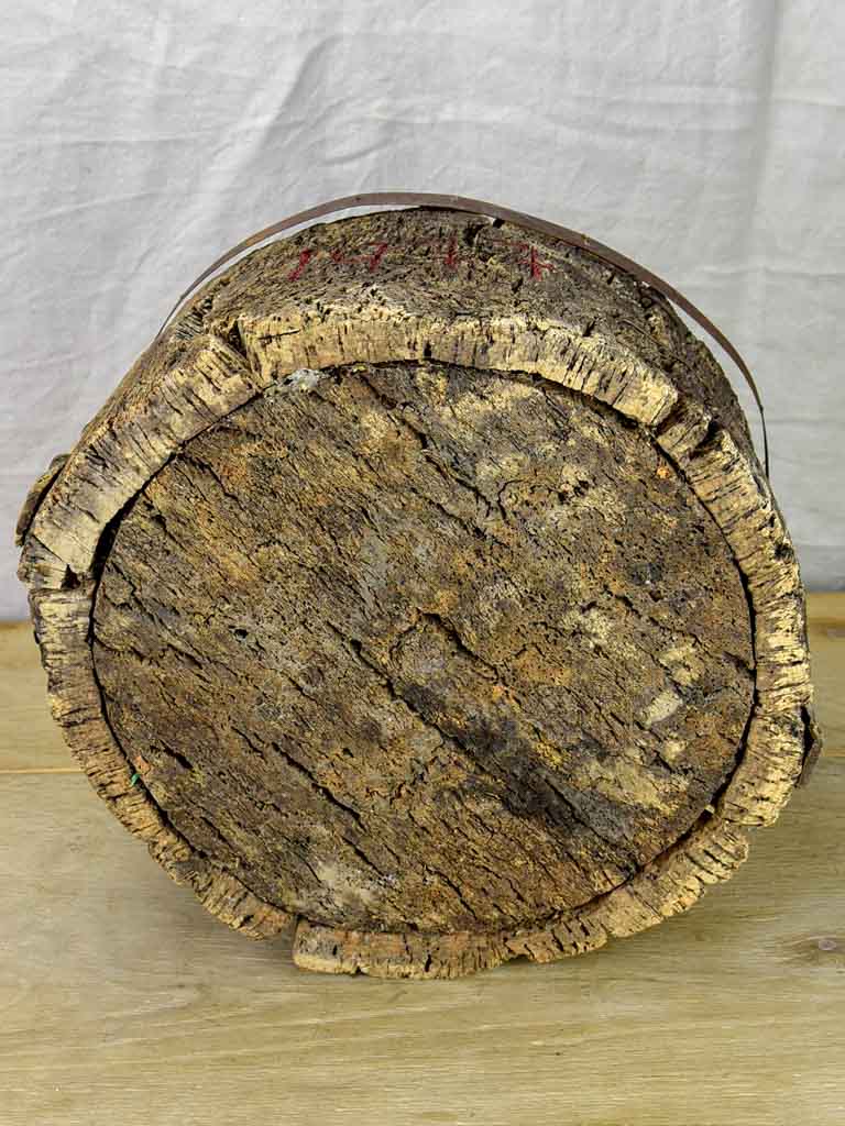 Primitive agricultural harvest basket made from cork (for collecting mushrooms, eggs) 17¾"